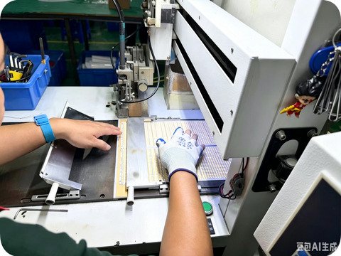 Automated soldering machine processing LED strip PCBs