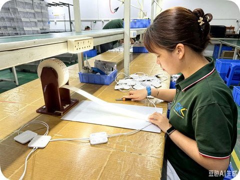 Final function test station verifying LED strip performance before shipment