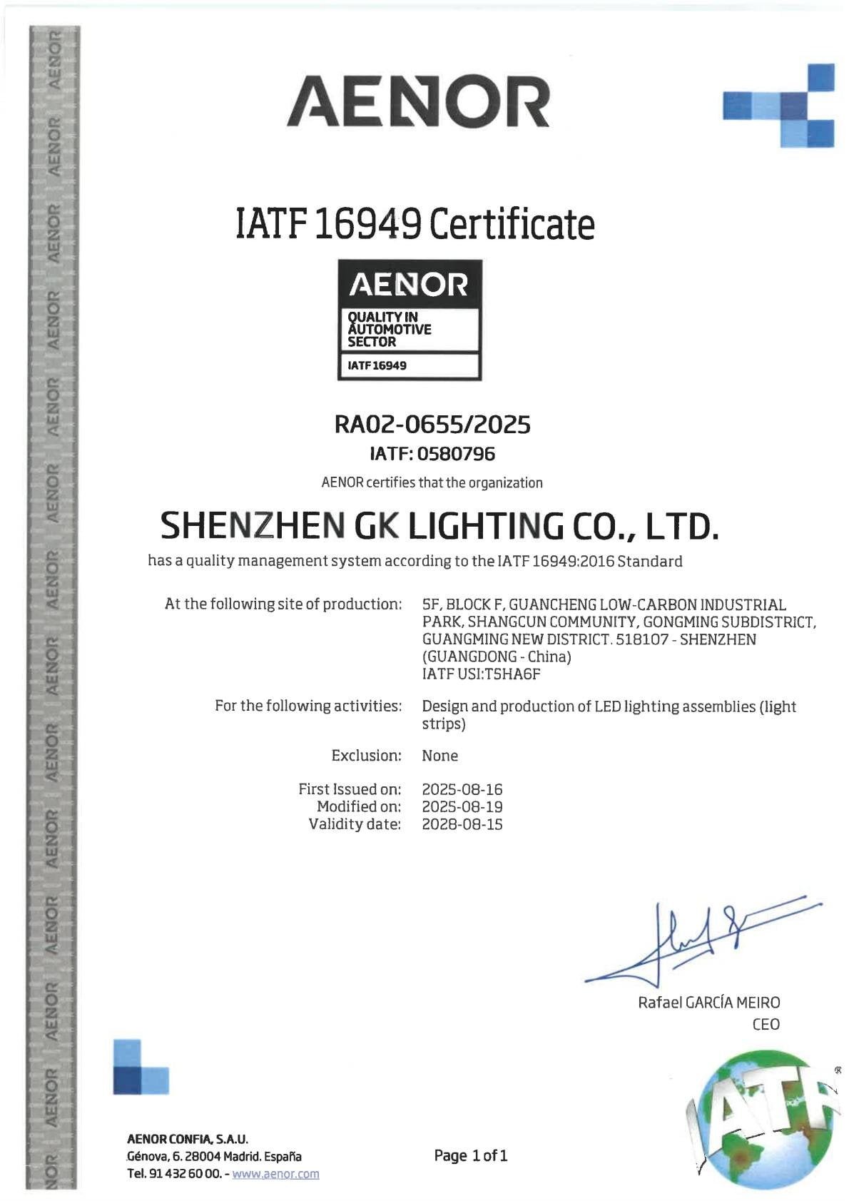 IATF16949 Certification