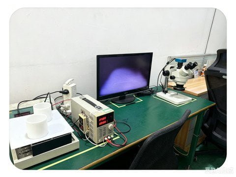 IQC incoming quality control work table with inspection instruments