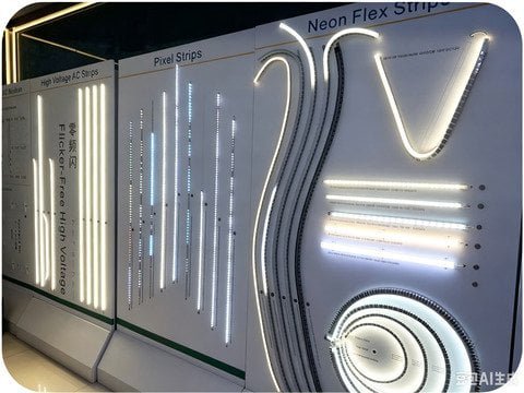 Rsilver product showroom displaying full range of LED strip light solutions