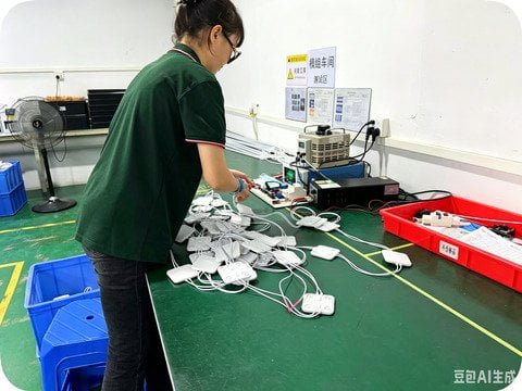 Photometric lighting test measuring lumen output and color accuracy of LED strips